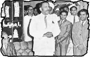 H.E.Marthanda Varma of Travancore. To the right Kalesan Natesan and Mahadevan Natesan