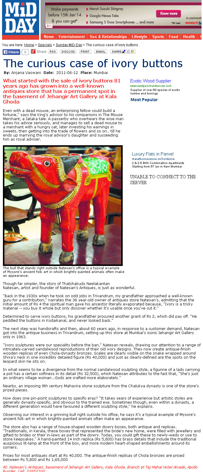 Mid Day - The curious case of ivory buttons